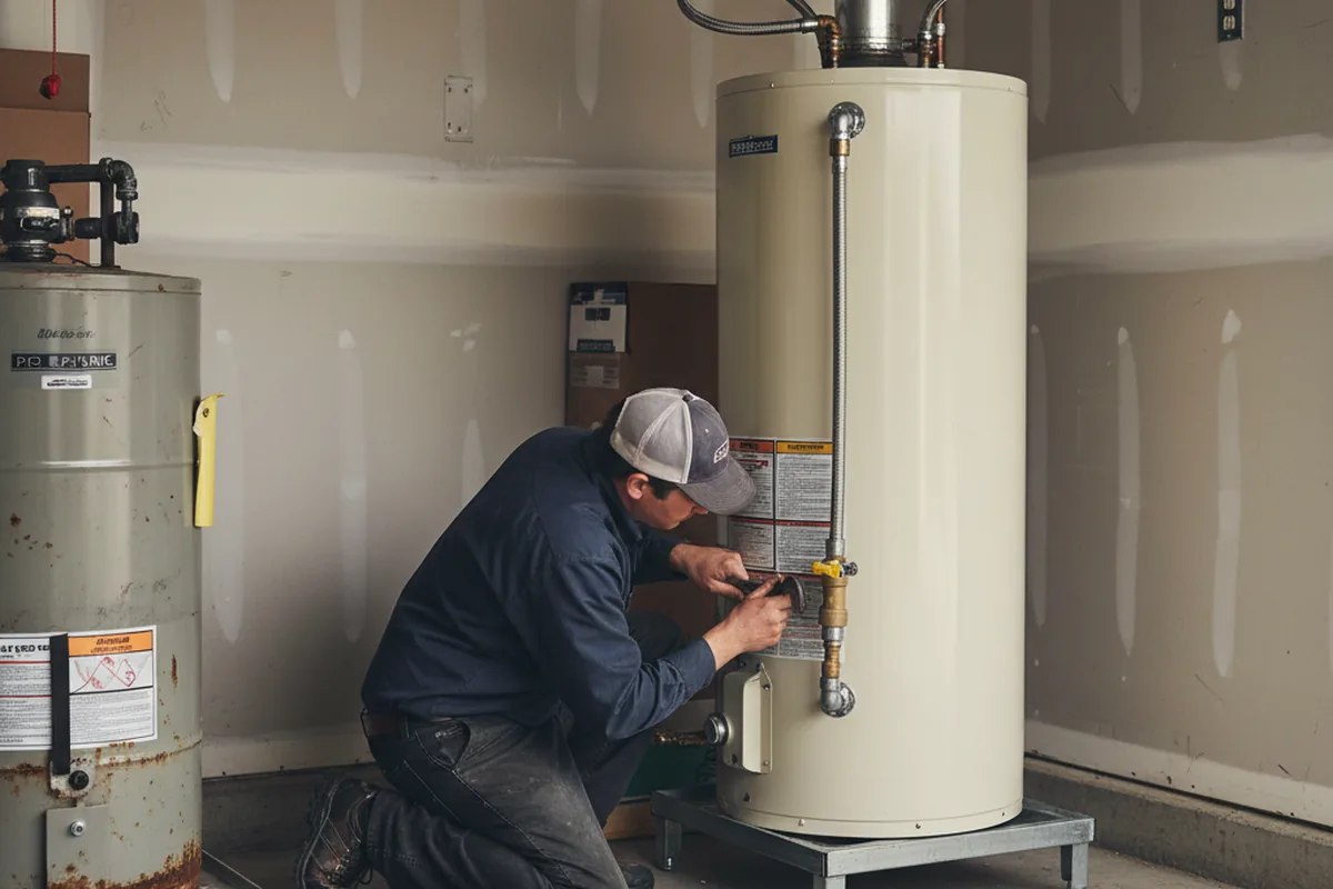 Water heater and shutoff valve replacement in Erwin