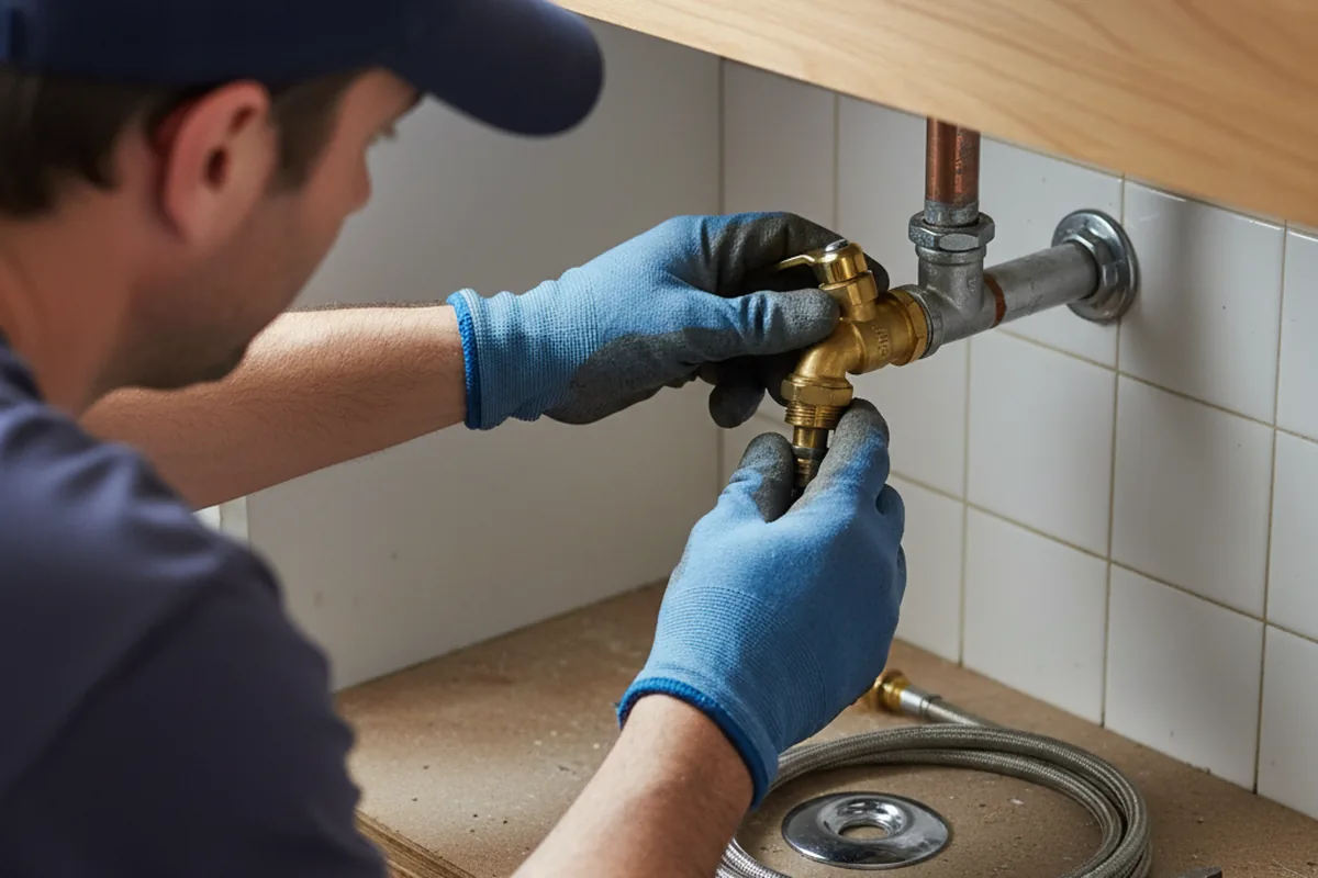 Shutoff valve and fitting work during Emergency Plumbing in Erwin